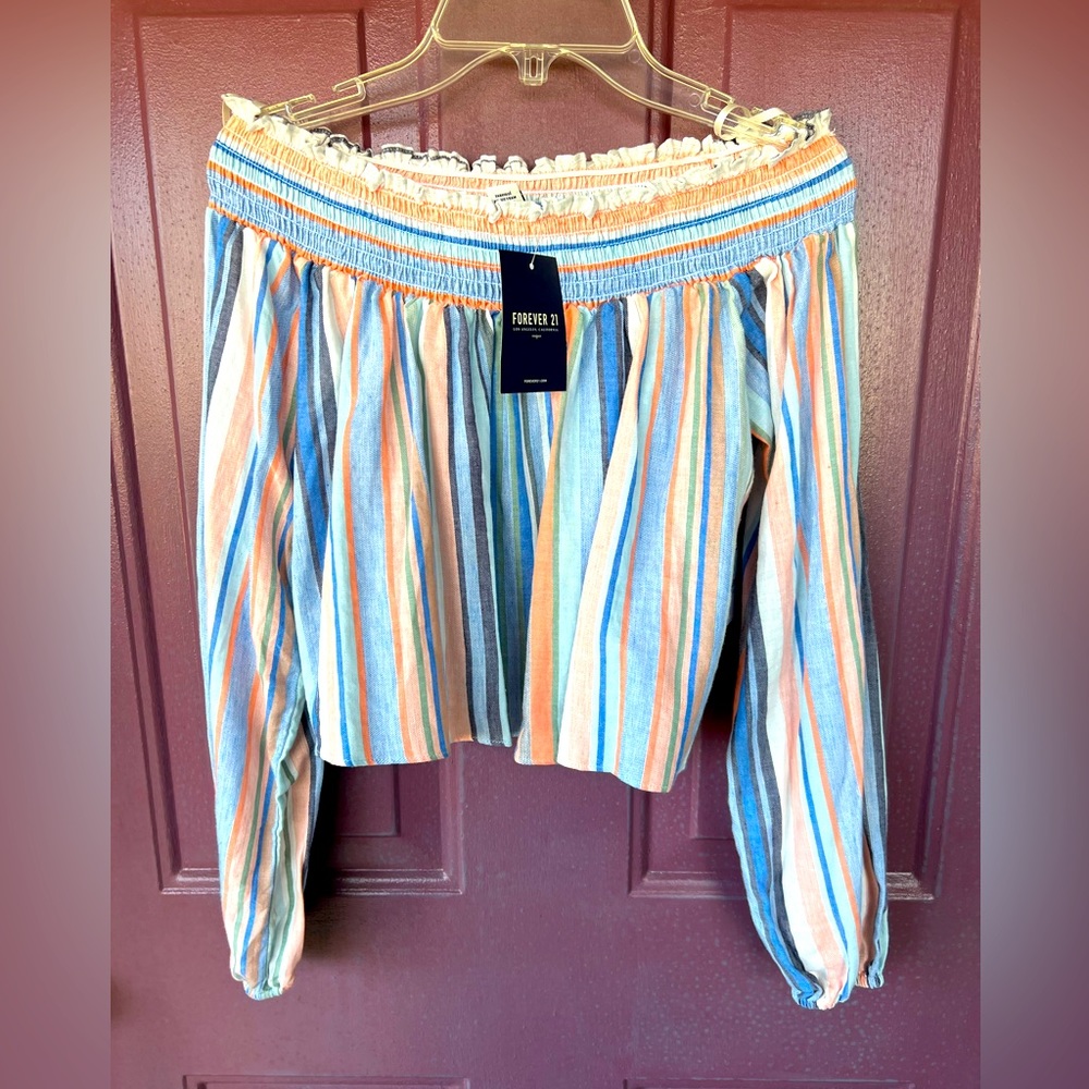NWT FOREVER 21 Stripped Crop Top Size Small